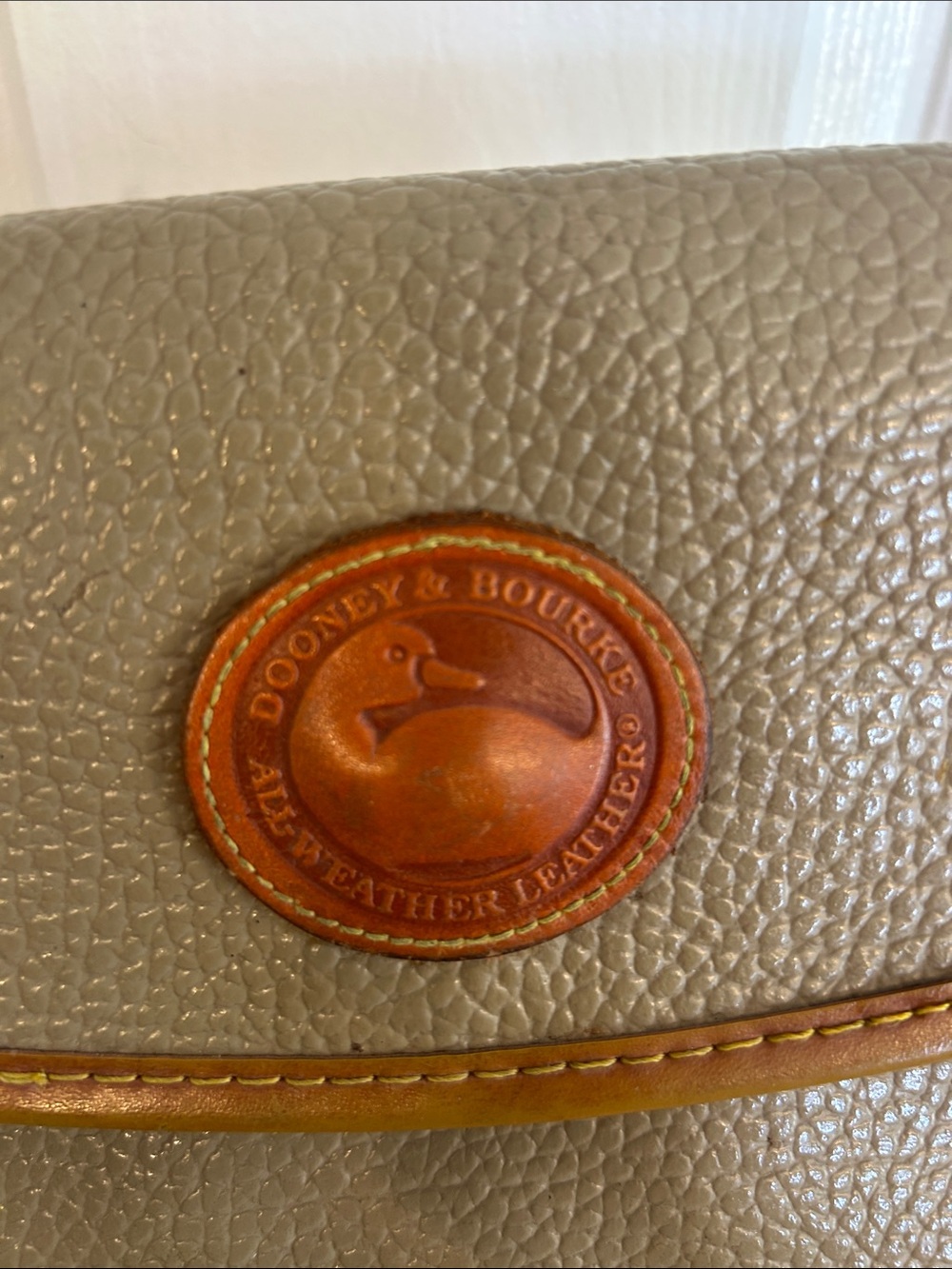 Dooney & Bourke AWL Taupe and Brown Leather Crossbody Bag Y2K